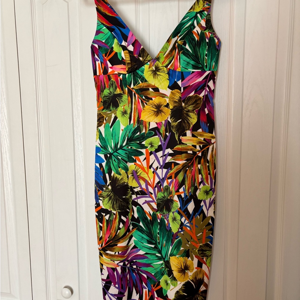 MILLY Liz Tropical Multi Floral Print Dress NWOT